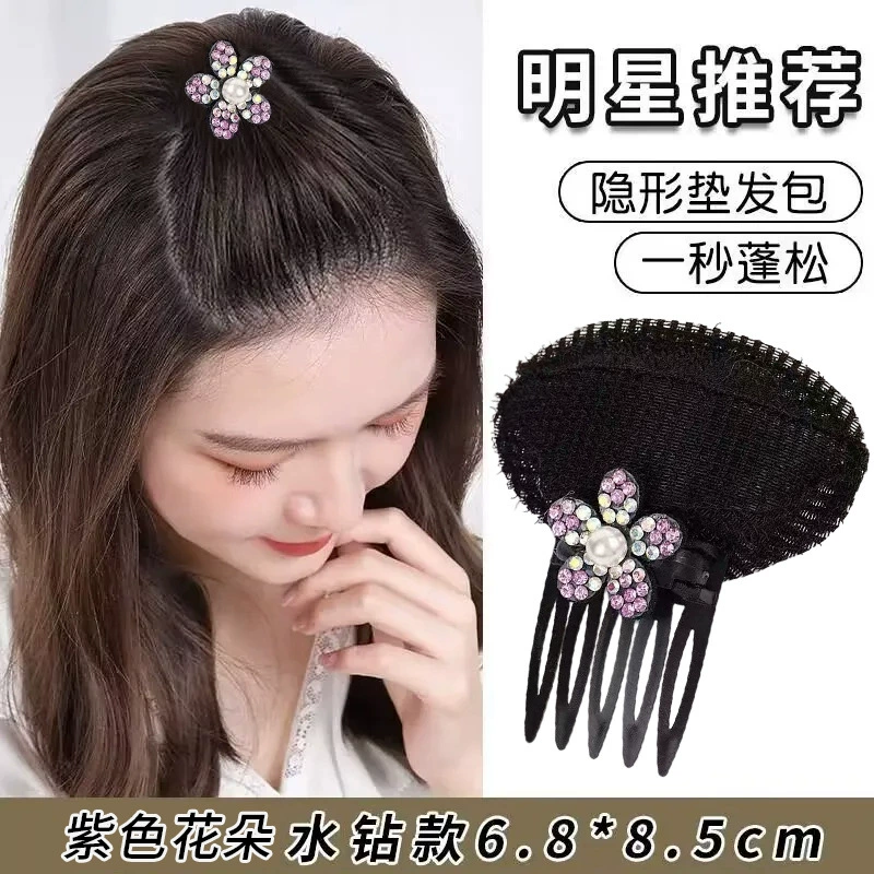 Invisible bangs for head top, hairpins on forehead, adds volume