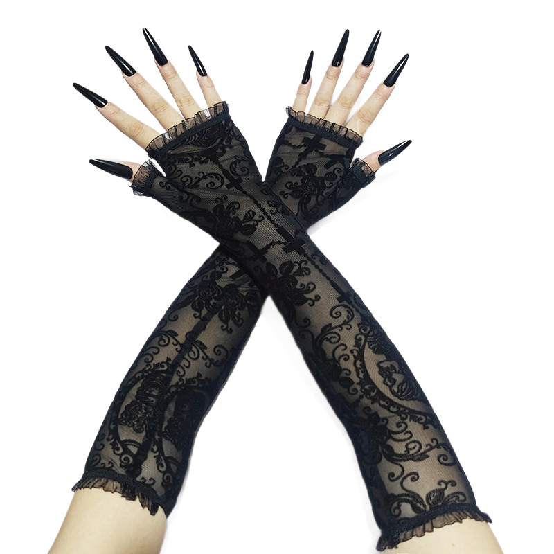 Breathable gloves, set, halloween, cosplay, punk style