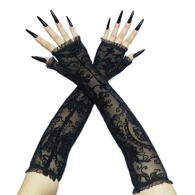 Breathable gloves, set, halloween, cosplay, punk style