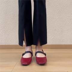 羊皮版~2025年新款法式复古风方头内一脚蹬气质百搭单鞋女款