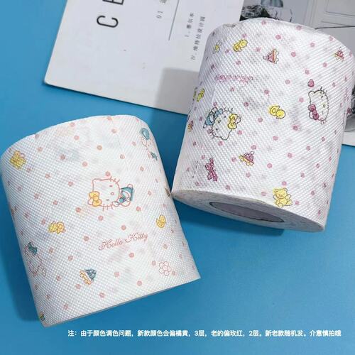 Printed roll kt cat cartoon printed paper towel student toilet paper toilet paper core roll household roll paper tissue