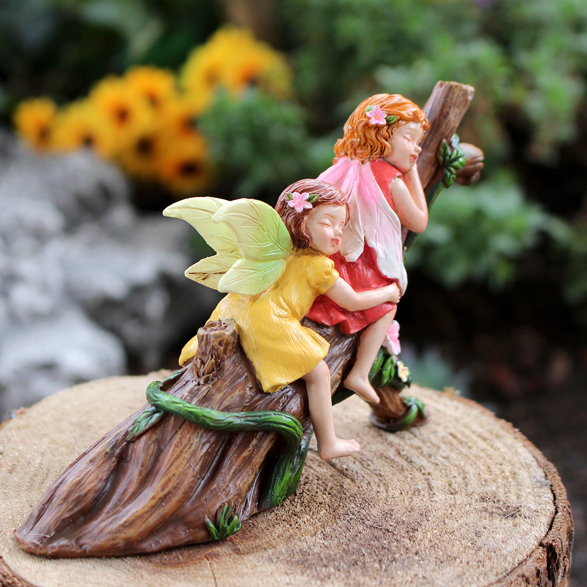 Spring new garden flower fairy resin crafts decoration angel decorations micro landscape  