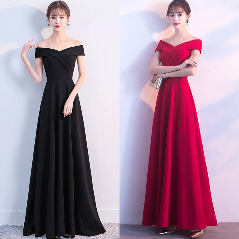 Light Luxury High-end Evening Dress Women's Banquet Noble Elegant Elegant Long off-shoulder Tube Top dress for Host