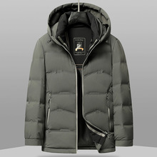 冬季新款男式连帽羽绒服外套中年商务休闲加厚保暖男装羽绒服上衣