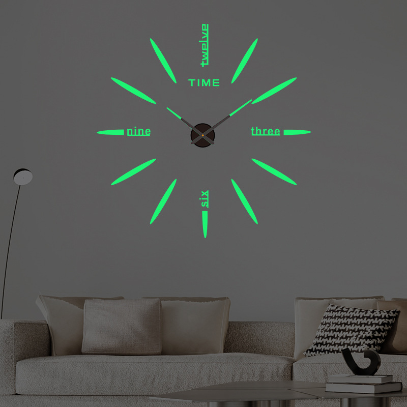 Simple creativo acrílico 3D decorativo etiqueta de la pared DIY Reloj de pared dormitorio sala de estar espejo reloj mudo etiqueta de la pared reloj