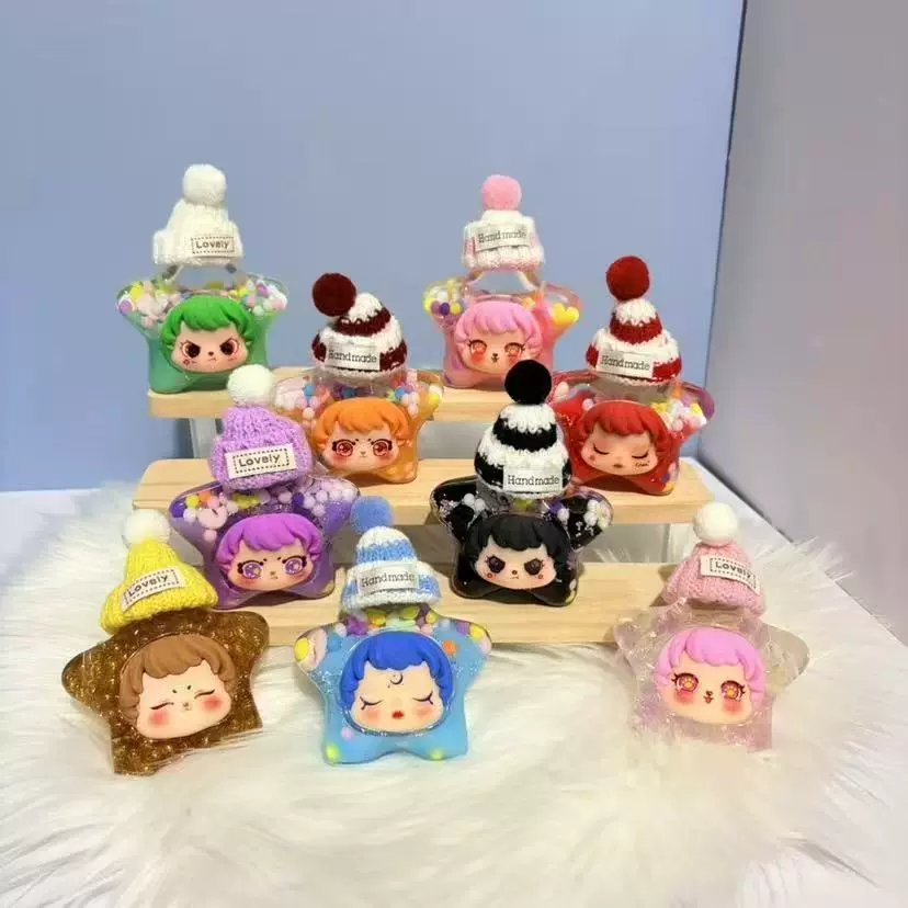 新款可爱许愿星五角星流沙创意DIY潮玩桌面摆件厂家批发法师同款