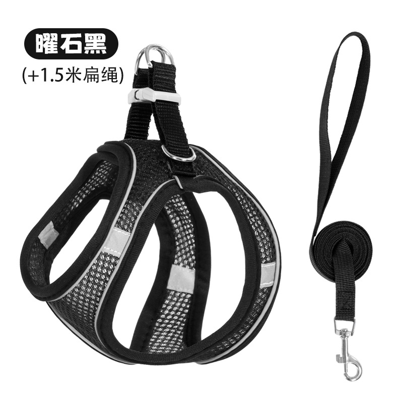Nuevo chaleco con correa para mascotas, arnés reflectante para gatos y perros, cuerda para caminar para gatos, suministros para mascotas, fuente en stock