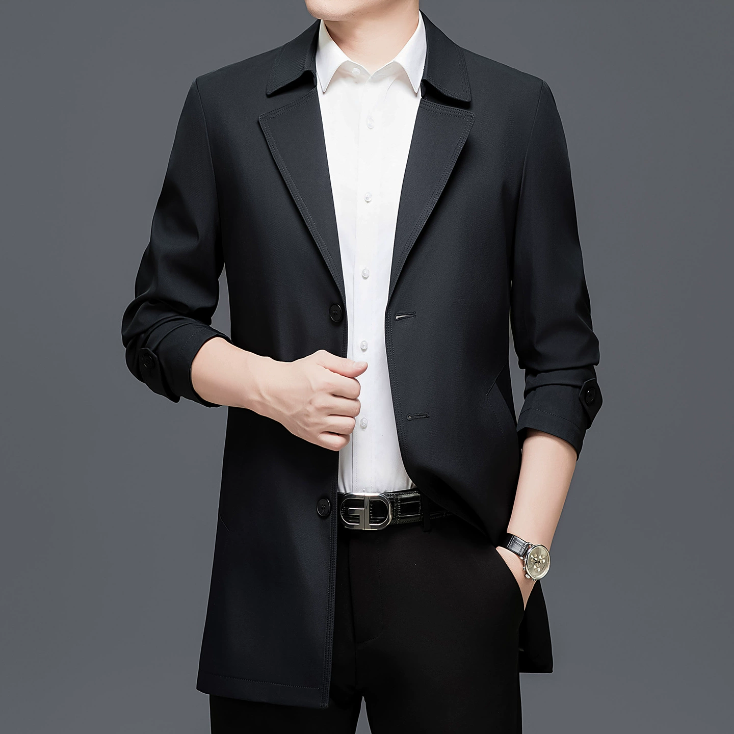Осеннее trench coat, модная мужская куртка