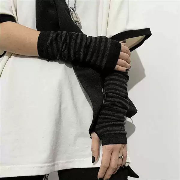 Black gray glove