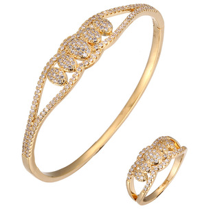 Cross -border explosion ring geometric golden platinum female versatile small jewelry inlaid vermiculite stereo crystal ring