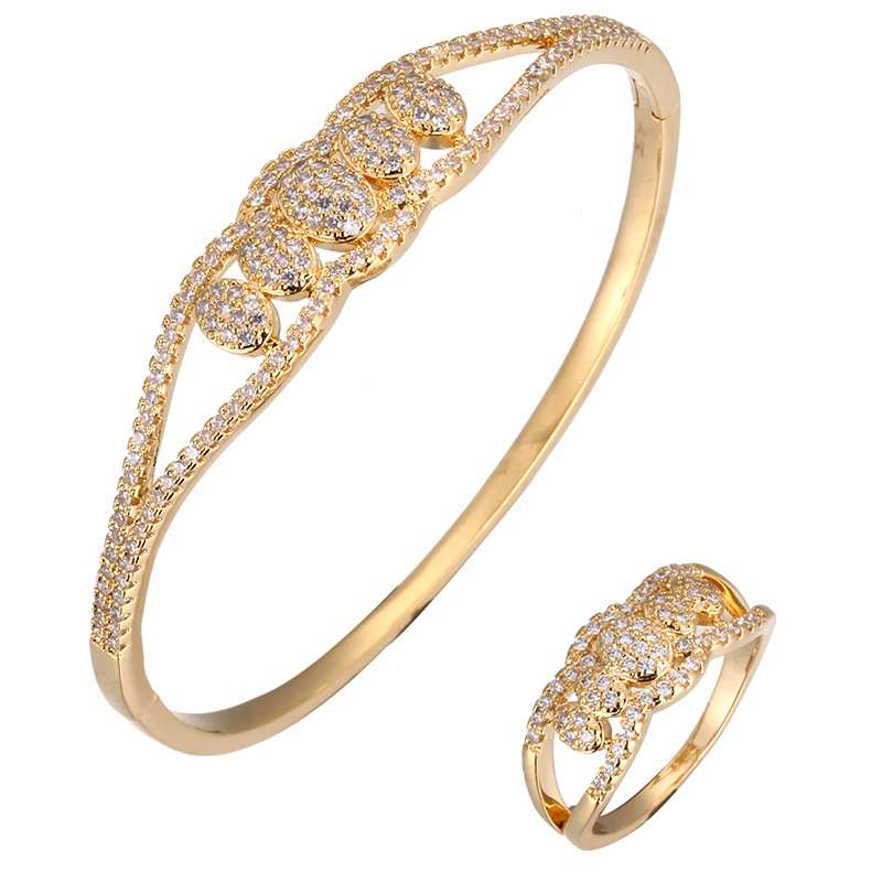 universal geometric golden platinum accessory with zircon