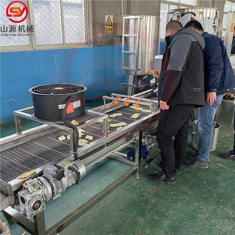 全自动兰花干油炸机 304不锈钢材质油炸设备 干豆腐串油炸机