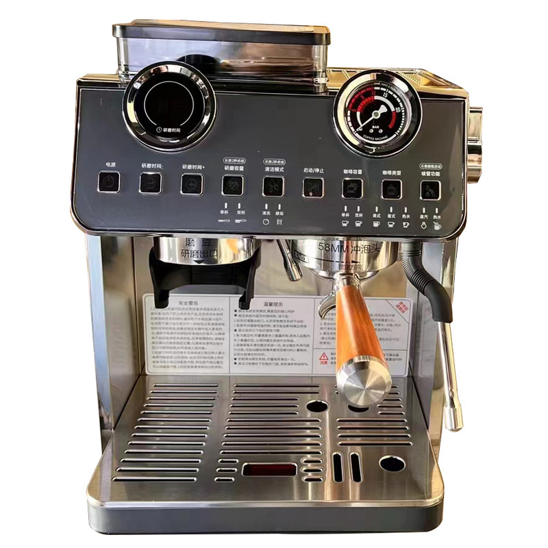 110v/220vコーヒーマシンイタリア式アメリカ研磨一体濃縮家庭用全半自動商用コーヒーマシン|undefined