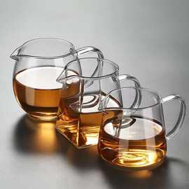 高硼硅透明玻璃公道杯方形公杯分茶器功夫茶具家用大容量直身公杯