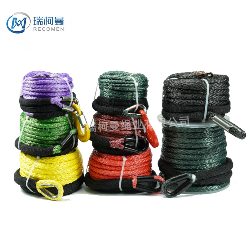 Трос лебедки, необходимый для аварийного спасения прицепа Новый буксирный трос двухслойный утолщенный плетеный трос для автомобильной лебедки