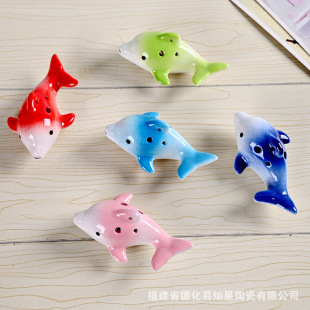 Curved tail big dolphin Ocarina 6-hole children student beginner musical instrument 6-hole c-tone scenic spot tourist souvenir