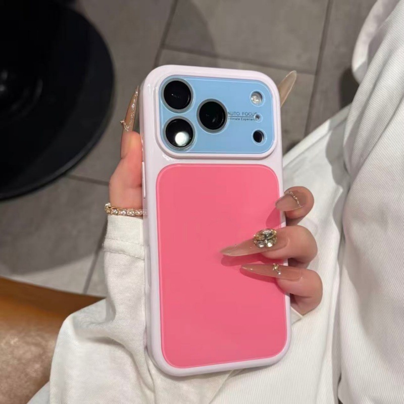 Dopamine Colour Block Phone Case For Iphone Silicone Shockproof_voghion.com