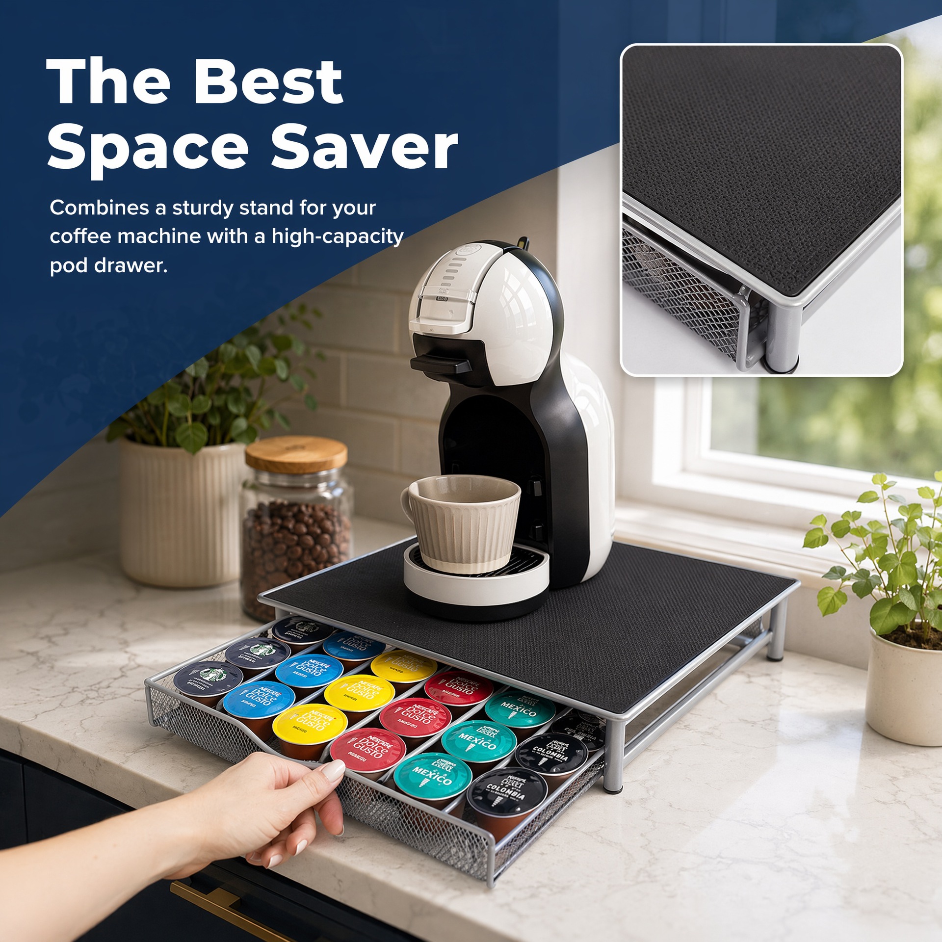 Caja de almacenamiento de cápsulas de café estilo cajón, base para cafetera DolceGusto, paquete de 36 cápsulas, venta al por mayor