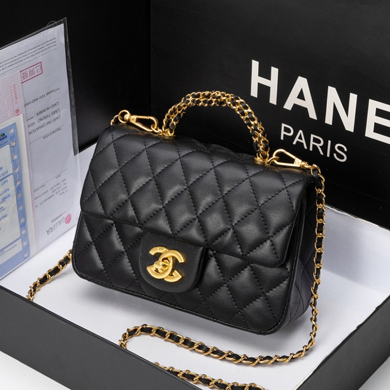 香奈尔名牌包包女2025新款潮真皮高级感小香风单肩斜挎手提菱格包