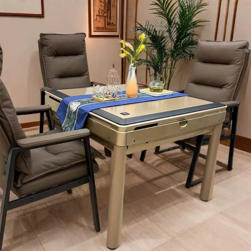 无声静音高档静音麻将机轻奢多功能麻将馆方形麻将桌餐桌一体两用