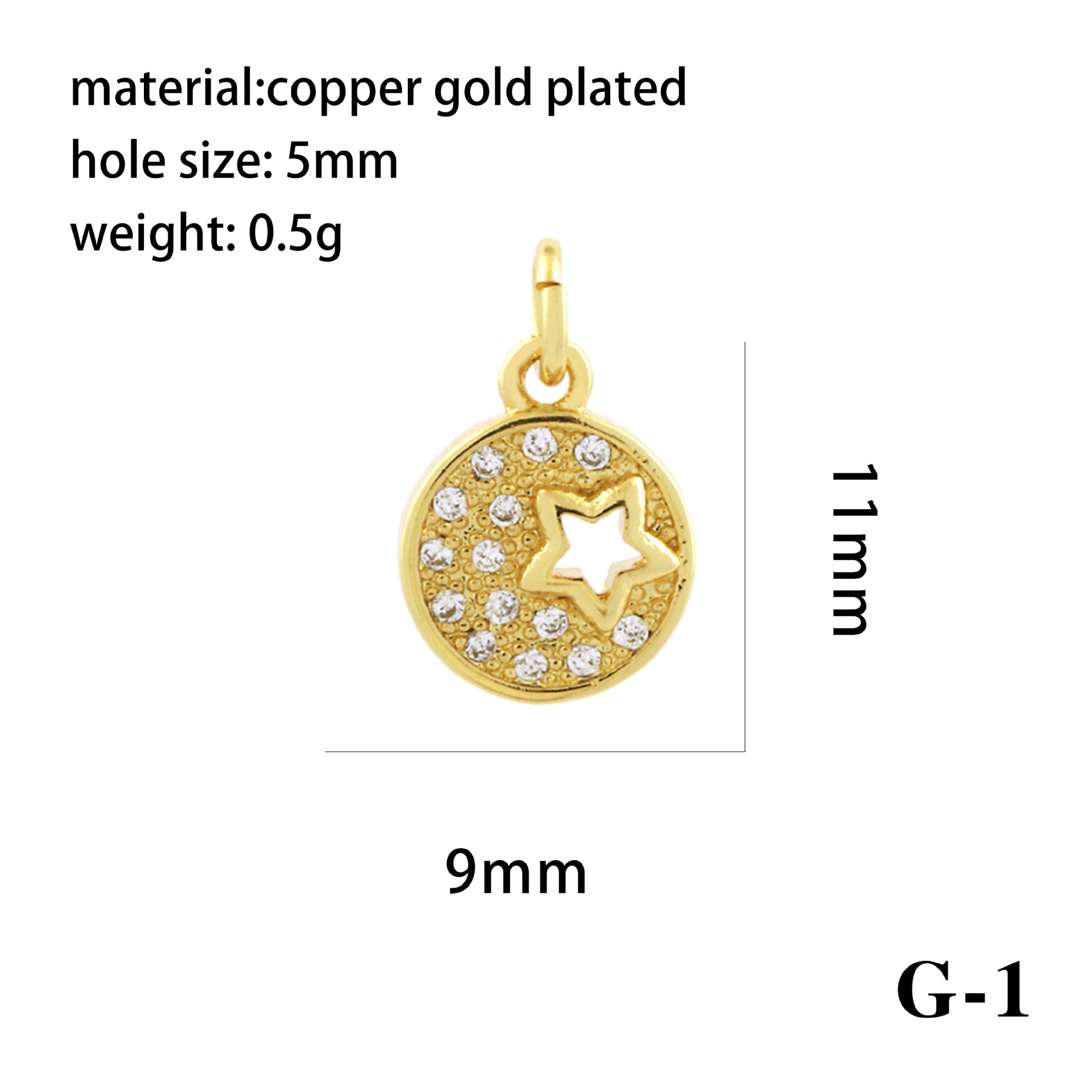 1 Piece Copper Zircon Gold Plated Plating Inlay Pendant display picture 10
