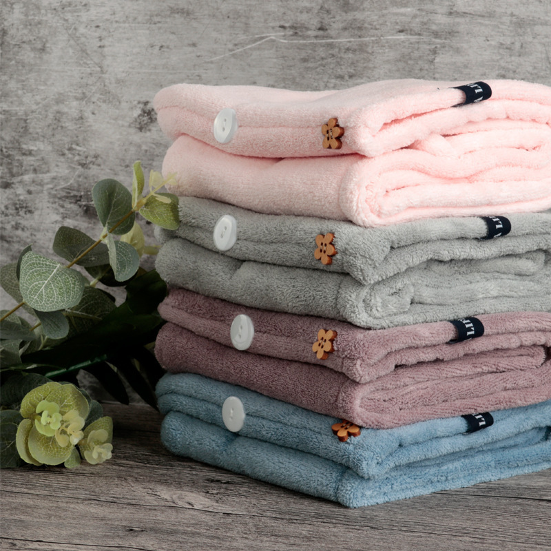 Javalife Women's Double Layer Thick Dry Hair Hat Absorbent Soft Hair Dryer Towel Children's Shower Cap Hair Wash