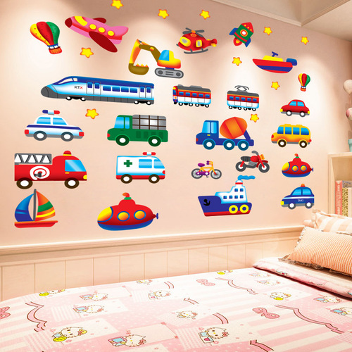 Cartoon Dinosaur 3D Wall Sticker for Baby Children's Room Decoration Bedroom Headboard Wall Paper Wall Decor Sticker
