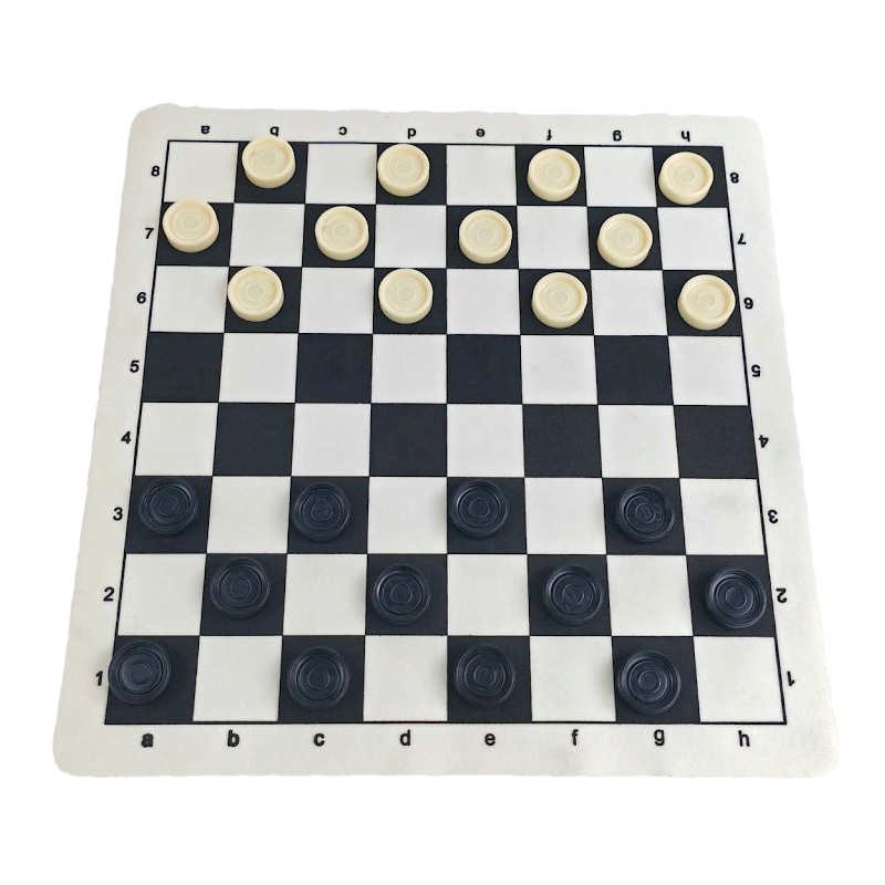 跨境西洋跳棋PVC皮革软布国际跳棋套装便携折叠可卷户外儿童棋盘|undefined