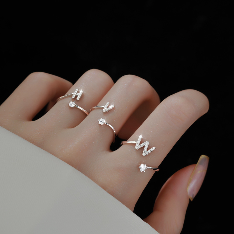 26 letters open index finger ring female design niche 9 ring female ins fashion personality 2022 New