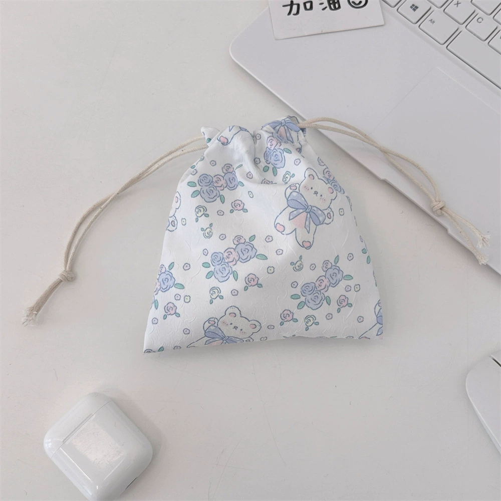 Cartoon storage bag, lipstick, handheld cosmetic bag, small bag, drawstring