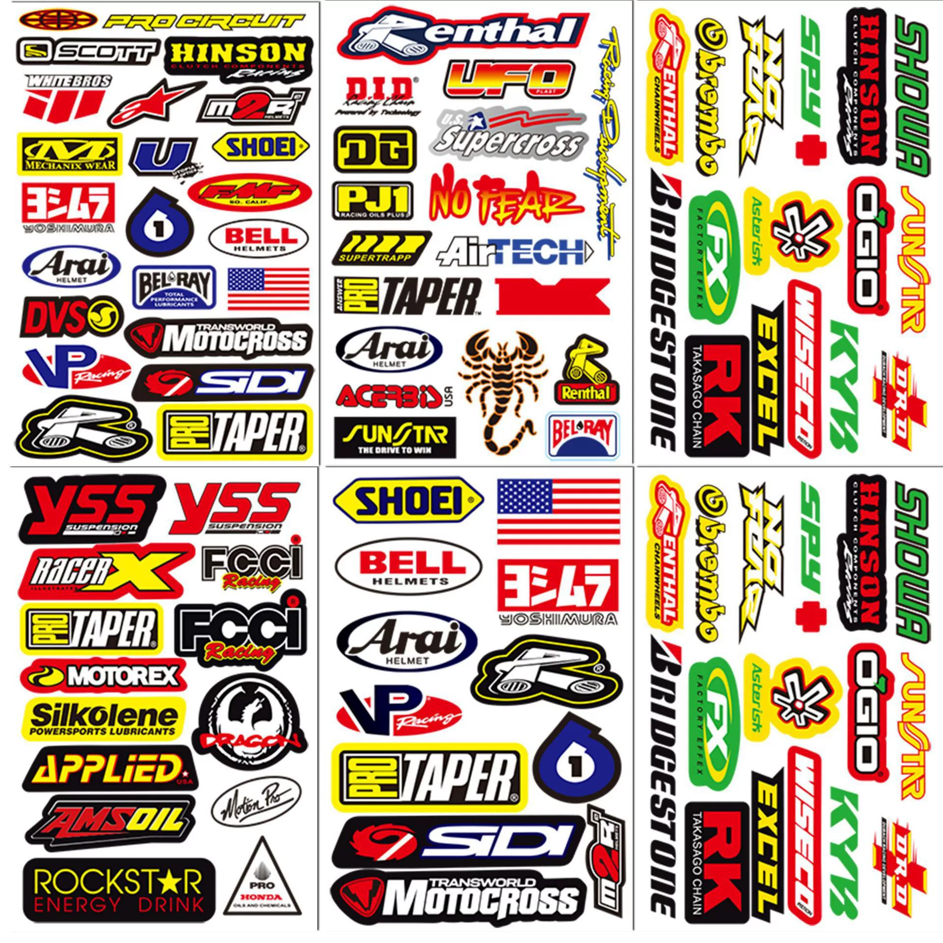 Новые наклейки для мотоциклов Amazon для внедорожных гонок, велосипедные и автомобильные детали, спонсорские наклейки на шлем из ПВХ