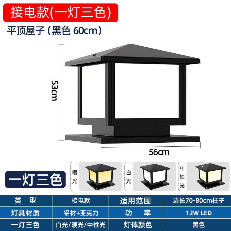 (두꺼운 알루미늄) 전기 버전 60*60+3색 조명(검정색)