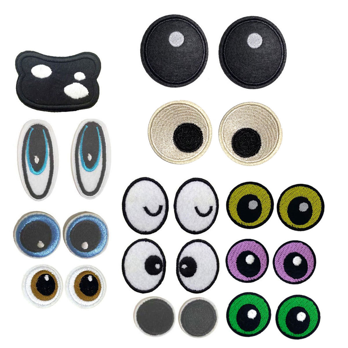 Diy hecho a mano Ragdoll accesorios de ojo parche de tela parche de dibujos animados muñeca mascota decoración de ojos zapatos y ropa al por mayor