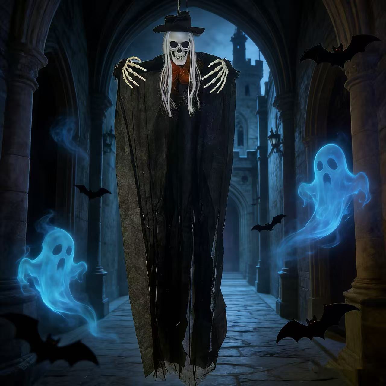 Halloween Horror bruja fantasma colgante fantasma esqueleto fantasma escenas de decoración de la casa embrujada accesorios transfronterizos