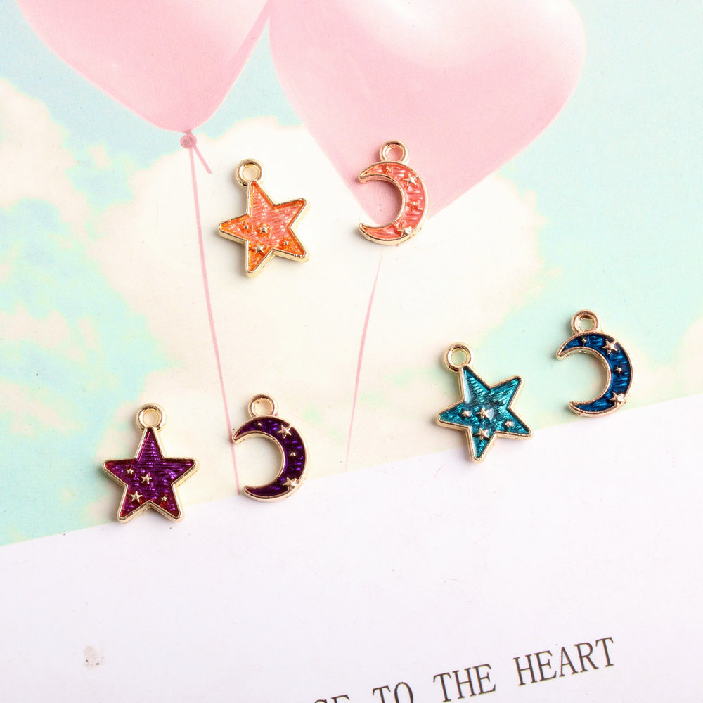 15g Weight Pendant Jewelry Making Type 10 PCS/Package Alloy Star Moon Pendant DIY Jewelry Accessories Bracelets