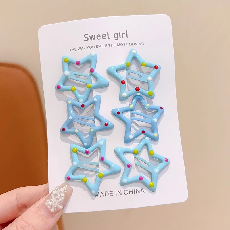 Sweet girl star clip para el cabello 2025 nuevo clip para el cabello de bebés femininos clip para el cabello lateral clip para el cabello de color