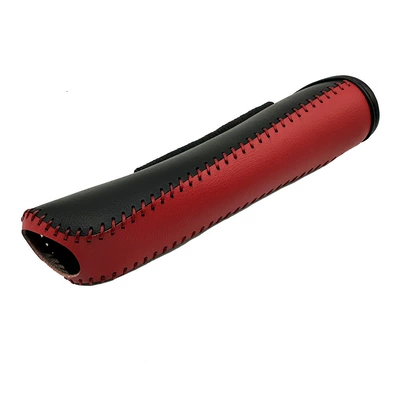 Protective Cover Gear Shift, Sürətlər qutusu və əl tormozu başlıqları - red-leather-black-leather-red-thread