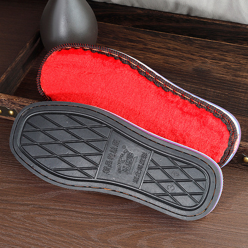 Hand-knitted woolen slipper sole anti-slip and wear-resistant cowhide sole tire tread hook woolen slipper sole and upper part Huageng