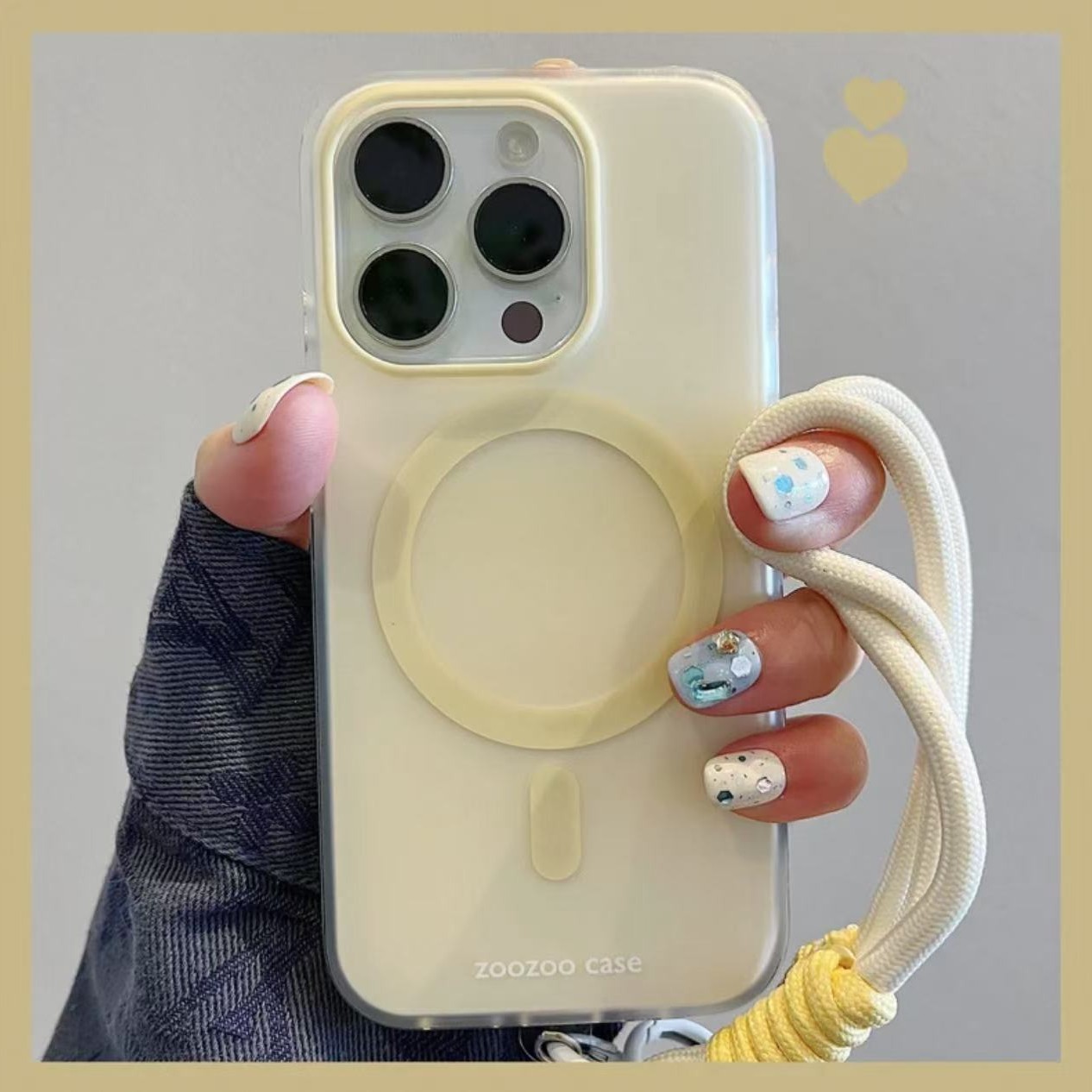 Apunción magnética de salpicadura de tinta de color sólido simple para Apple 15ProMax cordón para cachorros iphone16 par 14 funda para teléfono móvil