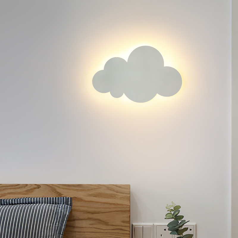 全光谱云朵壁灯北欧ins风创意极简床头灯现代简约儿童房卧室壁灯