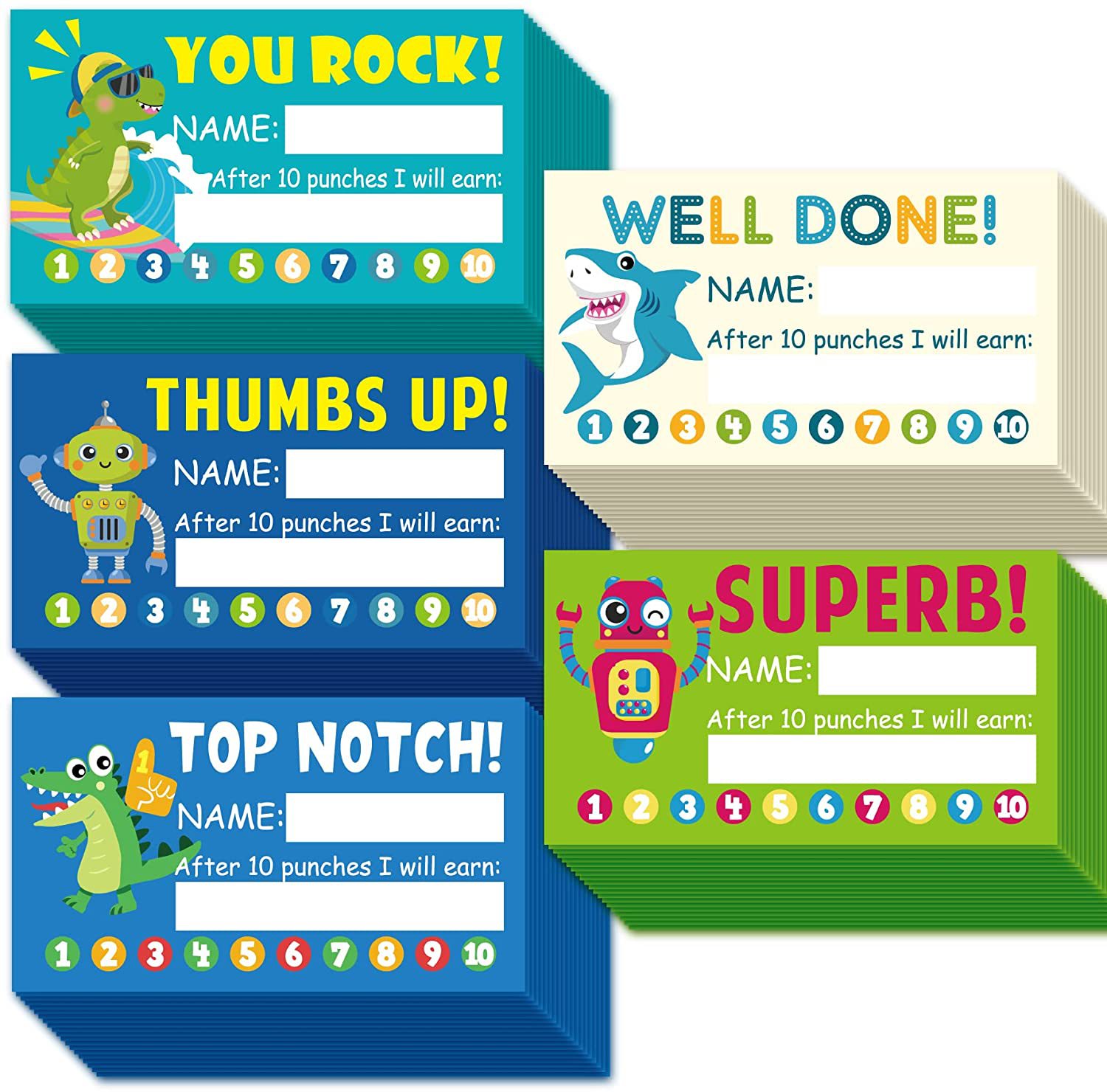 50 cards per pack, 5*9 cm Loyal Reward Cards for Students, suitable for business classrooms, students, and teachers