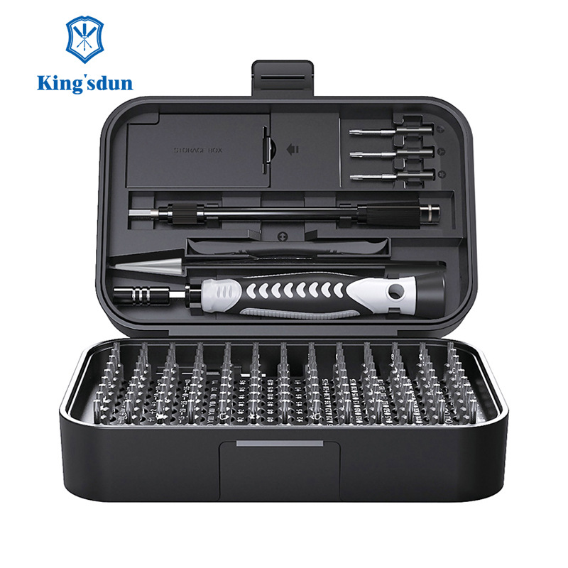 Kingshidun 130-en-1 de precisión multi-función destornillador traje combinación herramienta nueva inversión 117 lote cabeza CRV acero