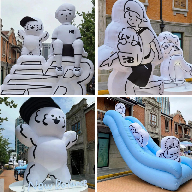 充气简约线条卡通气模动漫夏日打卡IP快闪道具美陈活动户外布置