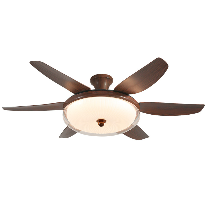 Retro medieval ventilador lámpara de ventilador de techo lámpara de chandelier de conversión de frecuencia inteligente comedor lámpara de sala de estar gran viento lámpara de ventilador eléctrico 473L image 5