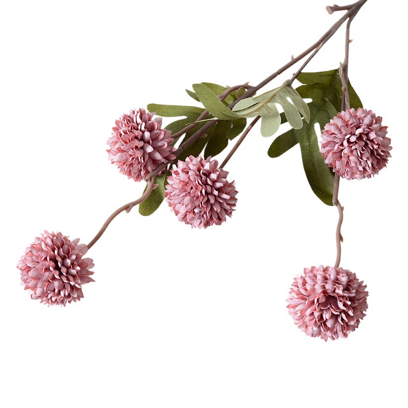 Nuevo otoño artificial 5-cabeza diente de león cebolla bola crisantemo boda sala de estar decoración mini ping pong Juan flor artificial