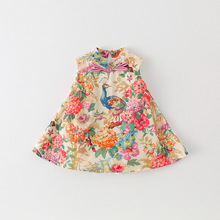 夏季女宝宝清凉连衣裙满月百天爬服外出无袖哈衣可爱洋气包屁衣服