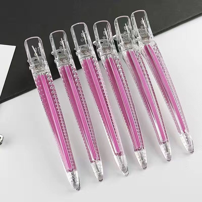 水晶硅胶一字夹【粉色1个】