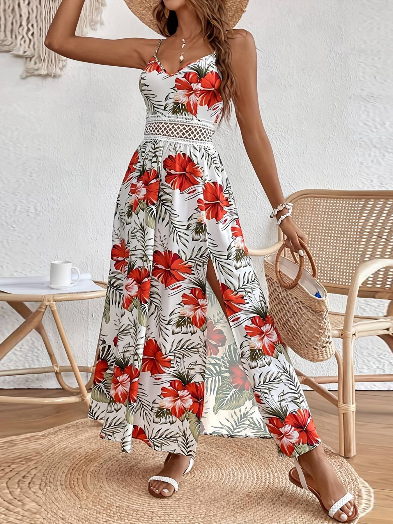 shiffon lace summer slip dress