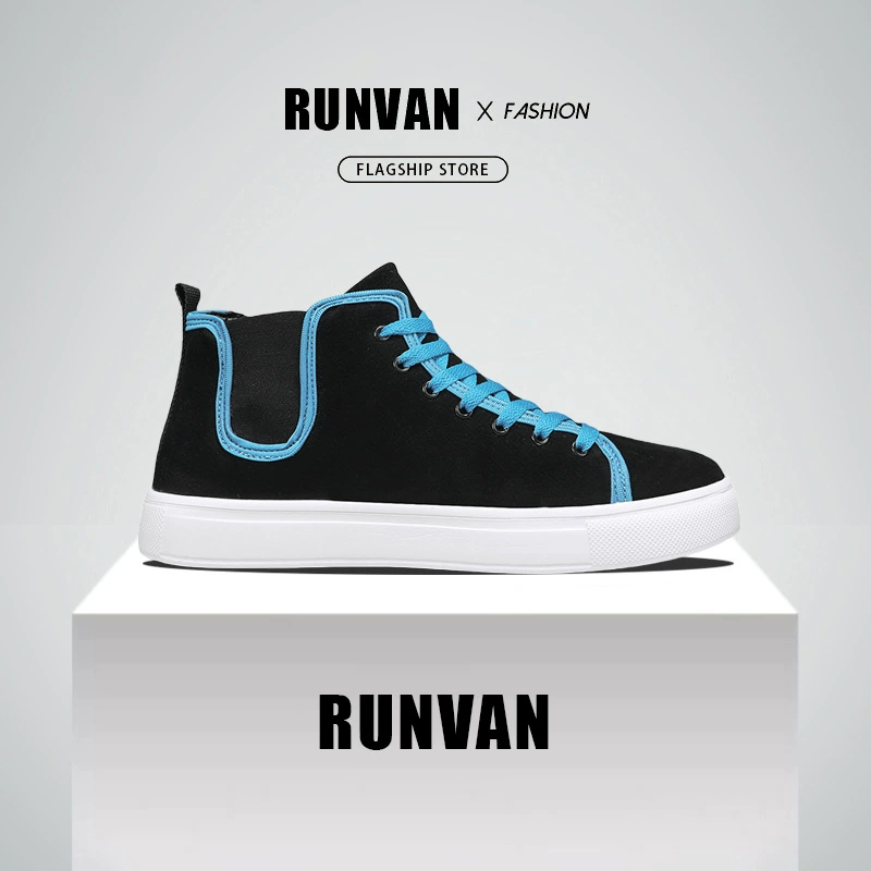 Высокие кеды (RUNVAN) в стиле челси, зимние ботинки, чёрные, стандарт/с подъёмом, размеры 39–44