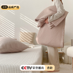 South Korea high-grade three-piece set of cotton cotton quilted Simmons mattress all-inclusive protective cover dustproof non-slip bedspread
